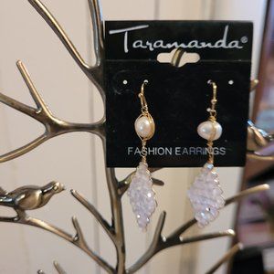 Taramanda Pearl and Blush Pink Crystal Earrings